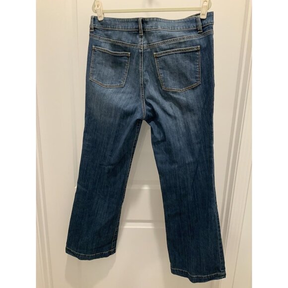 Talbots Jeans Size 16 Simply Flattering 5 Pocket Blue Wide Bottom - Picture 4 of 7